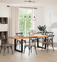 Esstisch mit Baumkanten 240x100x74 cm Massivholz Eiche Rechteck