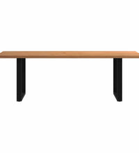 Esstisch mit Baumkanten 240x100x74 cm Massivholz Eiche Rechteck