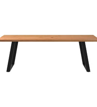 Esstisch mit Baumkanten 240x100x74 cm Massivholz Eiche Rechteck