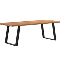 Esstisch mit Baumkanten 240x100x74 cm Massivholz Eiche Rechteck