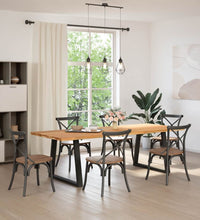 Esstisch mit Baumkanten 240x100x74 cm Massivholz Eiche