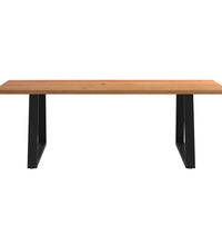 Esstisch mit Baumkanten 240x100x74 cm Massivholz Eiche