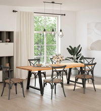 Esstisch mit Baumkanten 240x100x74 cm Massivholz Eiche Rechteck