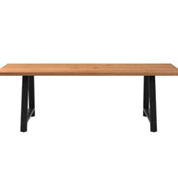 Esstisch mit Baumkanten 240x100x74 cm Massivholz Eiche Rechteck