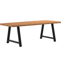 Esstisch mit Baumkanten 240x100x74 cm Massivholz Eiche Rechteck