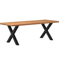 Esstisch mit Baumkanten 240x100x74 cm Massivholz Eiche Rechteck