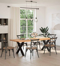 Esstisch mit Baumkanten 240x100x74 cm Massivholz Eiche Rechteck