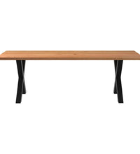 Esstisch mit Baumkanten 240x100x74 cm Massivholz Eiche Rechteck