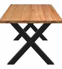 Esstisch mit Baumkanten 240x100x74 cm Massivholz Eiche Rechteck