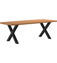 Esstisch mit Baumkanten 240x100x74 cm Massivholz Eiche Rechteck