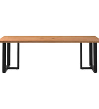 Esstisch mit Baumkanten 240x100x74 cm Massivholz Eiche Rechteck