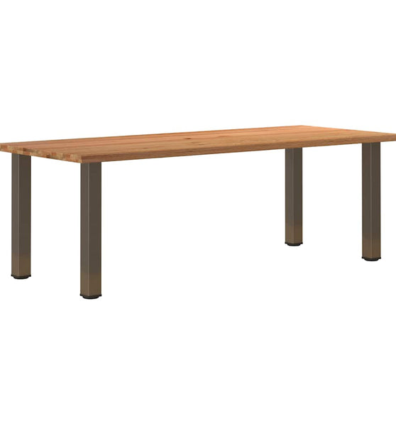 Esstisch Hellbraun 240x100x74 cm Massivholz Eiche Rechteckig