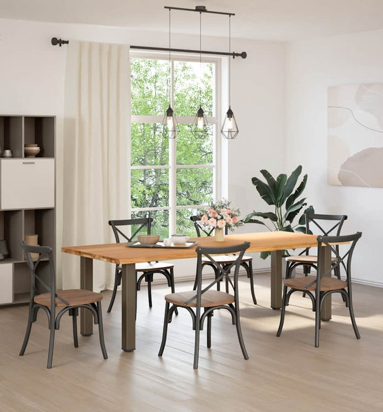 Esstisch Hellbraun 240x100x74 cm Massivholz Eiche Rechteckig