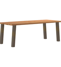 Esstisch Hellbraun 240x100x74 cm Massivholz Eiche Rechteckig