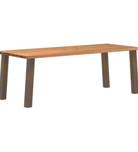 Esstisch Hellbraun 240x100x74 cm Massivholz Eiche Rechteckig