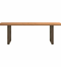 Esstisch mit Baumkanten 240x100x74 cm Massivholz Eiche Rechteck