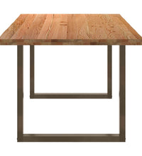 Esstisch mit Baumkanten 240x100x74 cm Massivholz Eiche Rechteck