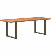 Esstisch mit Baumkanten 240x100x74 cm Massivholz Eiche Rechteck