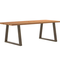 Esstisch mit Baumkanten 240x100x74 cm Massivholz Eiche