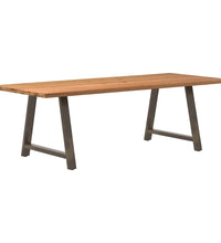 Esstisch mit Baumkanten 240x100x74 cm Massivholz Eiche Rechteck