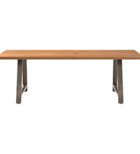 Esstisch mit Baumkanten 240x100x74 cm Massivholz Eiche Rechteck