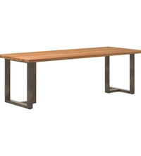 Esstisch mit Baumkanten 240x100x74 cm Massivholz Eiche Rechteck