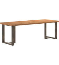 Esstisch mit Baumkanten 240x100x74 cm Massivholz Eiche Rechteck