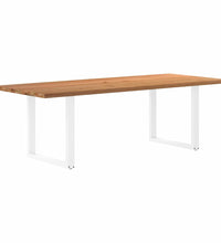 Esstisch mit Baumkanten 240x100x74 cm Massivholz Eiche Rechteck