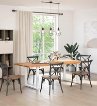 Esstisch mit Baumkanten 240x100x74 cm Massivholz Eiche Rechteck