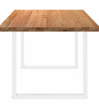 Esstisch mit Baumkanten 240x100x74 cm Massivholz Eiche Rechteck