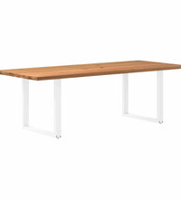 Esstisch mit Baumkanten 240x100x74 cm Massivholz Eiche Rechteck