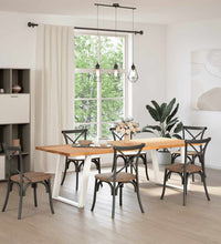 Esstisch mit Baumkanten 240x100x74 cm Massivholz Eiche Rechteck