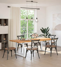 Esstisch mit Baumkanten 240x100x74 cm Massivholz Eiche