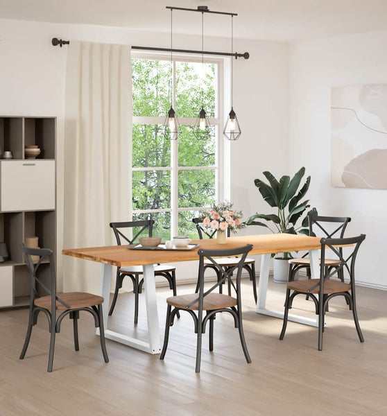 Esstisch mit Baumkanten 240x100x74 cm Massivholz Eiche