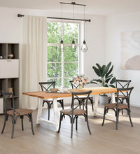 Esstisch mit Baumkanten 240x100x74 cm Massivholz Eiche Rechteck