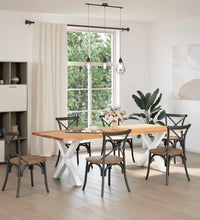 Esstisch mit Baumkanten 240x100x74 cm Massivholz Eiche Rechteck