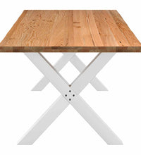 Esstisch mit Baumkanten 240x100x74 cm Massivholz Eiche Rechteck