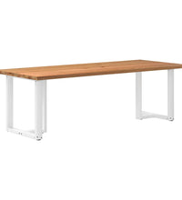 Esstisch mit Baumkanten 240x100x74 cm Massivholz Eiche Rechteck