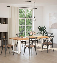 Esstisch mit Baumkanten 240x100x74 cm Massivholz Eiche Rechteck