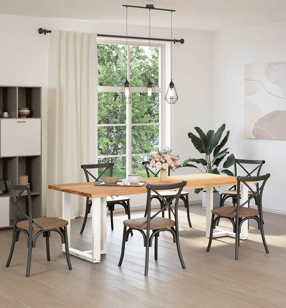 Esstisch mit Baumkanten 240x100x74 cm Massivholz Eiche Rechteck