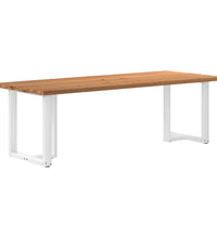 Esstisch mit Baumkanten 240x100x74 cm Massivholz Eiche Rechteck