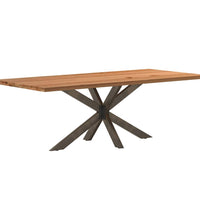 Esstisch Hellbraun 220x100x74 cm Massivholz Eiche Rechteckig