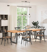 Esstisch Hellbraun 280x100x74 cm Massivholz Eiche Rechteckig