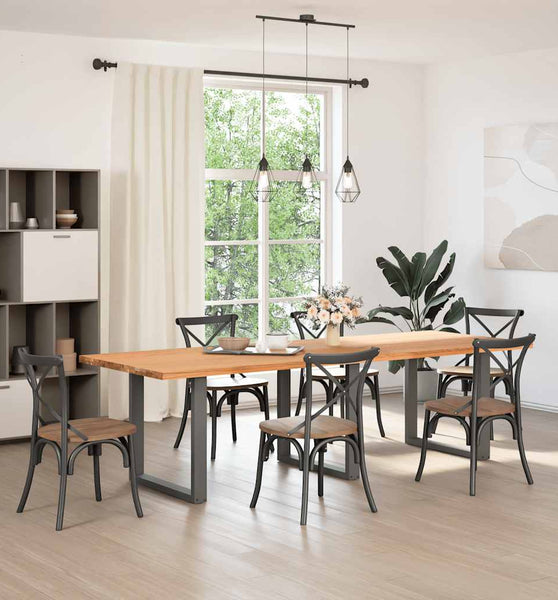 Esstisch Hellbraun 280x100x74 cm Massivholz Eiche Rechteckig