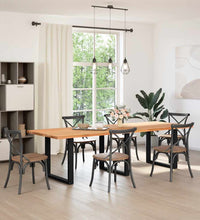 Esstisch Hellbraun 280x100x74 cm Massivholz Eiche Rechteckig