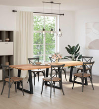 Esstisch Hellbraun 280x100x74 cm Massivholz Eiche Rechteckig