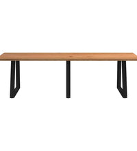 Esstisch Hellbraun 280x100x74 cm Massivholz Eiche Rechteckig