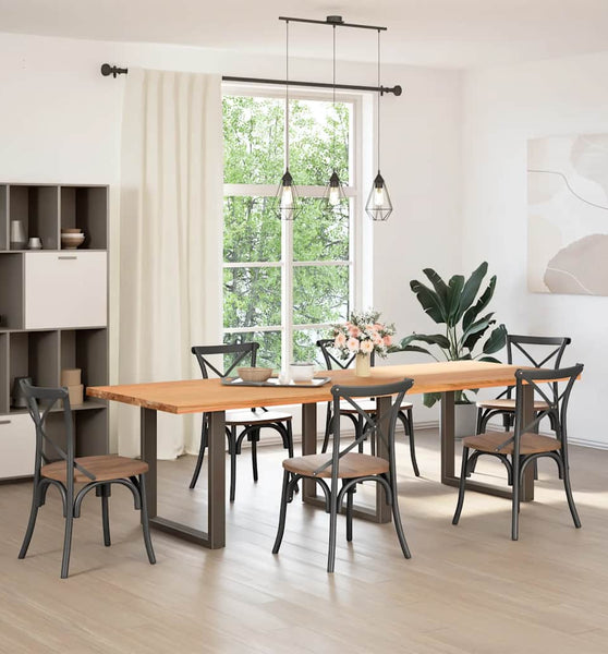 Esstisch Hellbraun 280x100x74 cm Massivholz Eiche Rechteckig