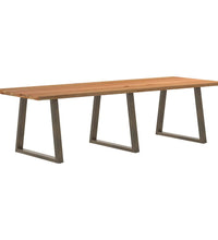 Esstisch Hellbraun 280x100x74 cm Massivholz Eiche Rechteckig