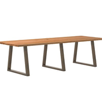 Esstisch Hellbraun 280x100x74 cm Massivholz Eiche Rechteckig